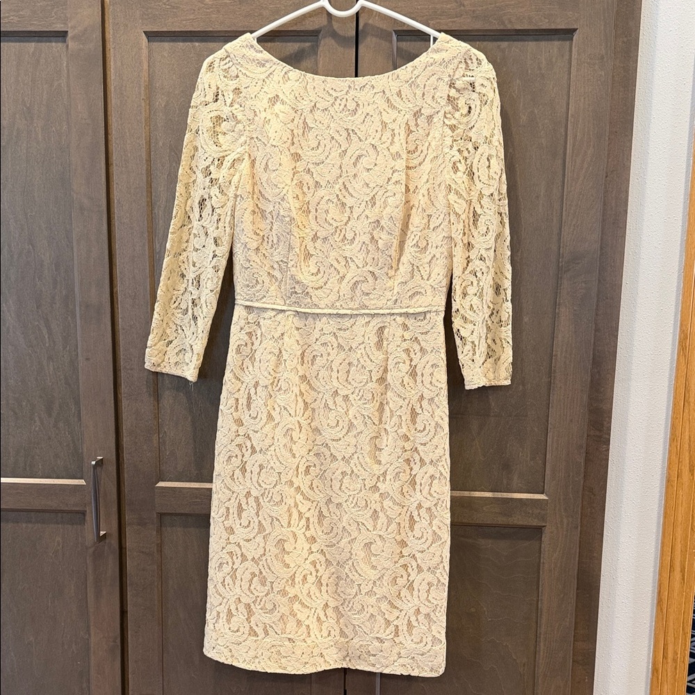 J. Crew Cream Lace Bridal 1960’s Inspired 3/4 Sleeve Dress Size 4